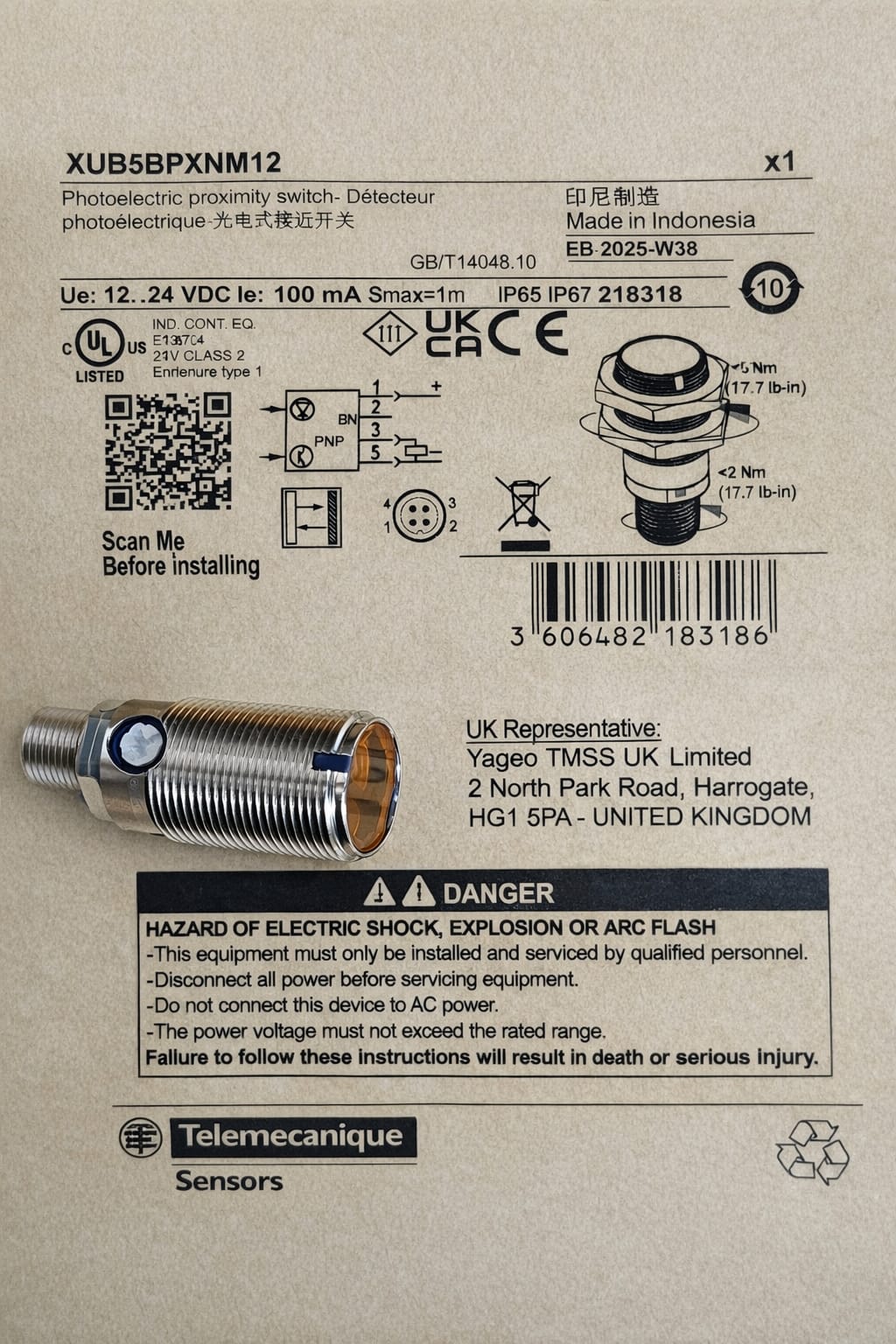 Optiskais devējs XUB5BPXNM12