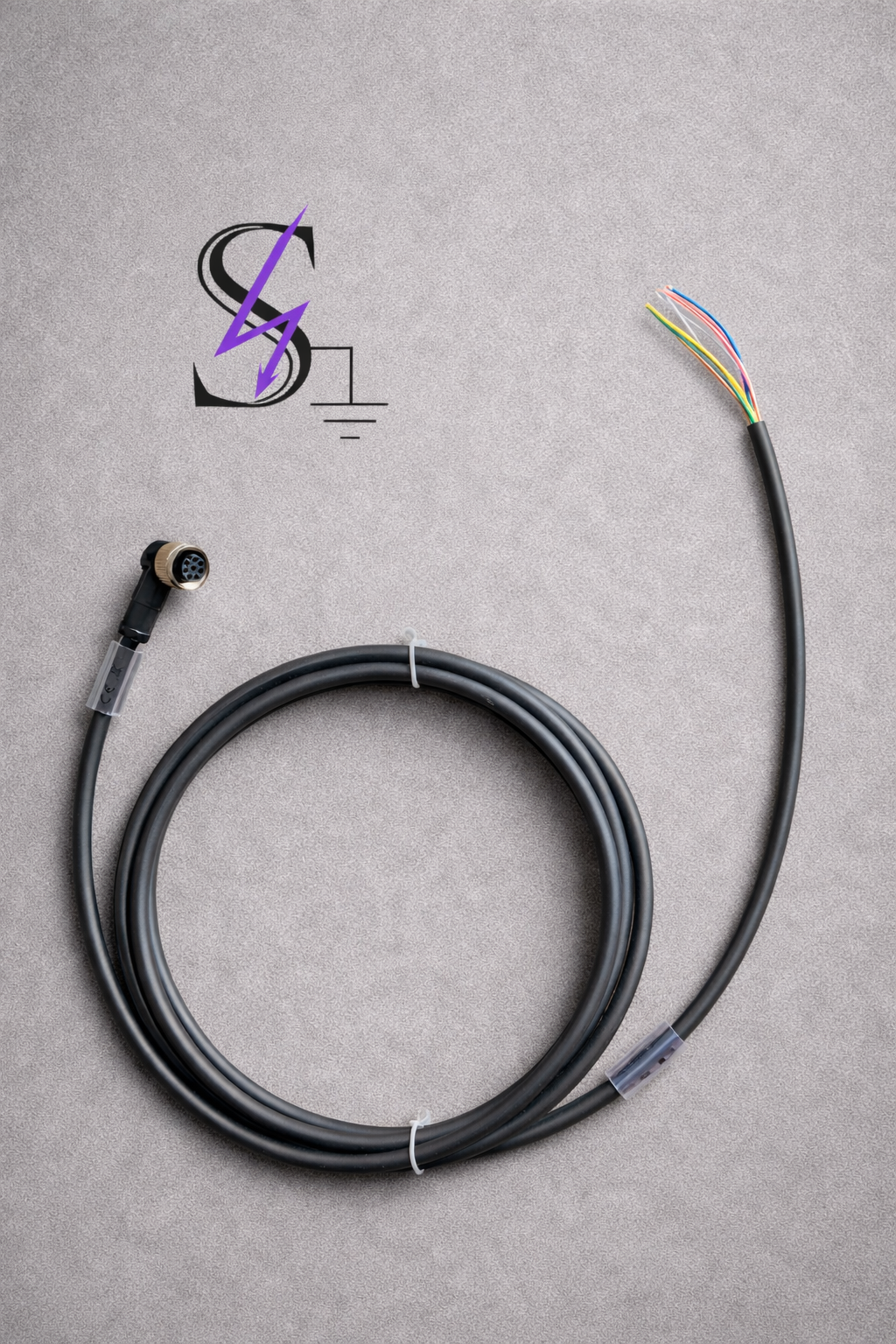 Konektors AB-C8-2,0PUR-M12FA 8 pin Socket, angled 2.0m